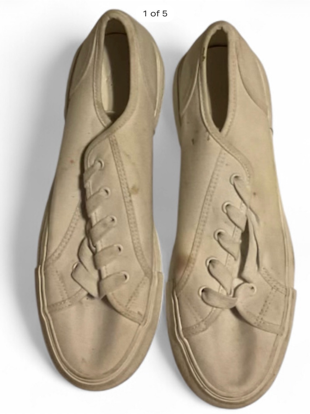 Men's Canvas Low-Top Sneakers in Beige
